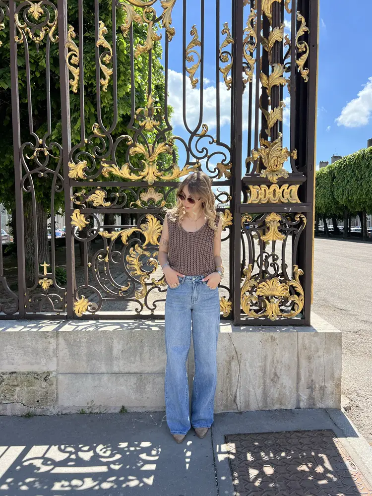 pull sans manche billie marron 1