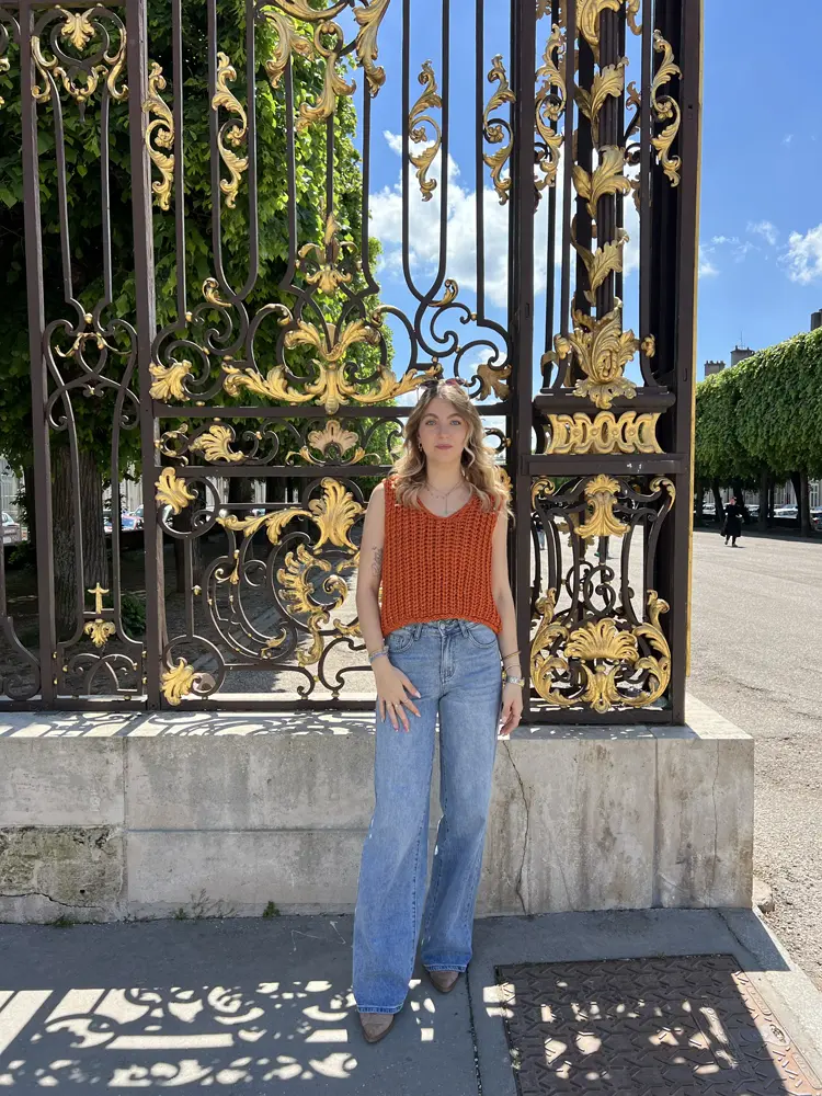 pull sans manche billie orange 1