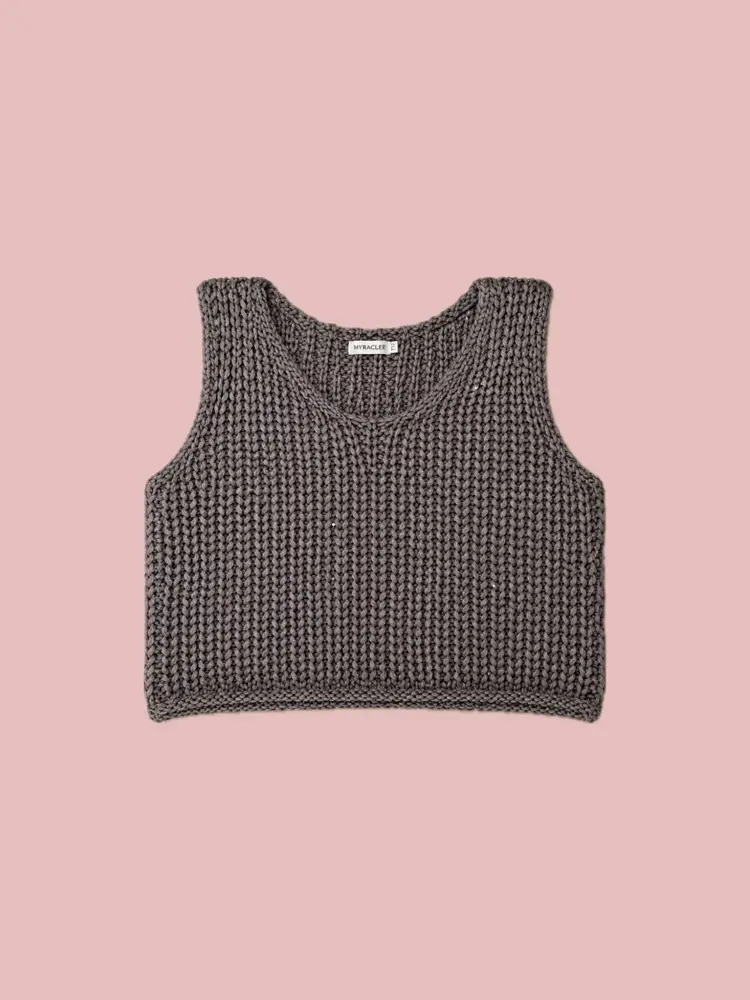 pull sans manche marron billie 2