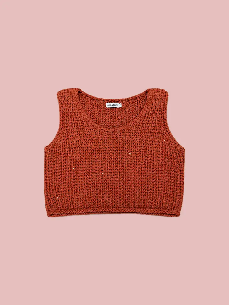 pull sans manche orange billie 2